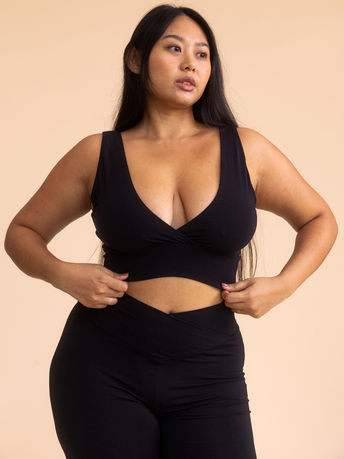 Artemis Reversible Crop Top - Black Onyx