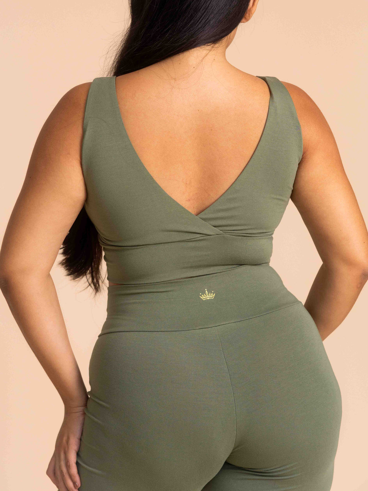 Artemis Reversible Crop Top - Fern