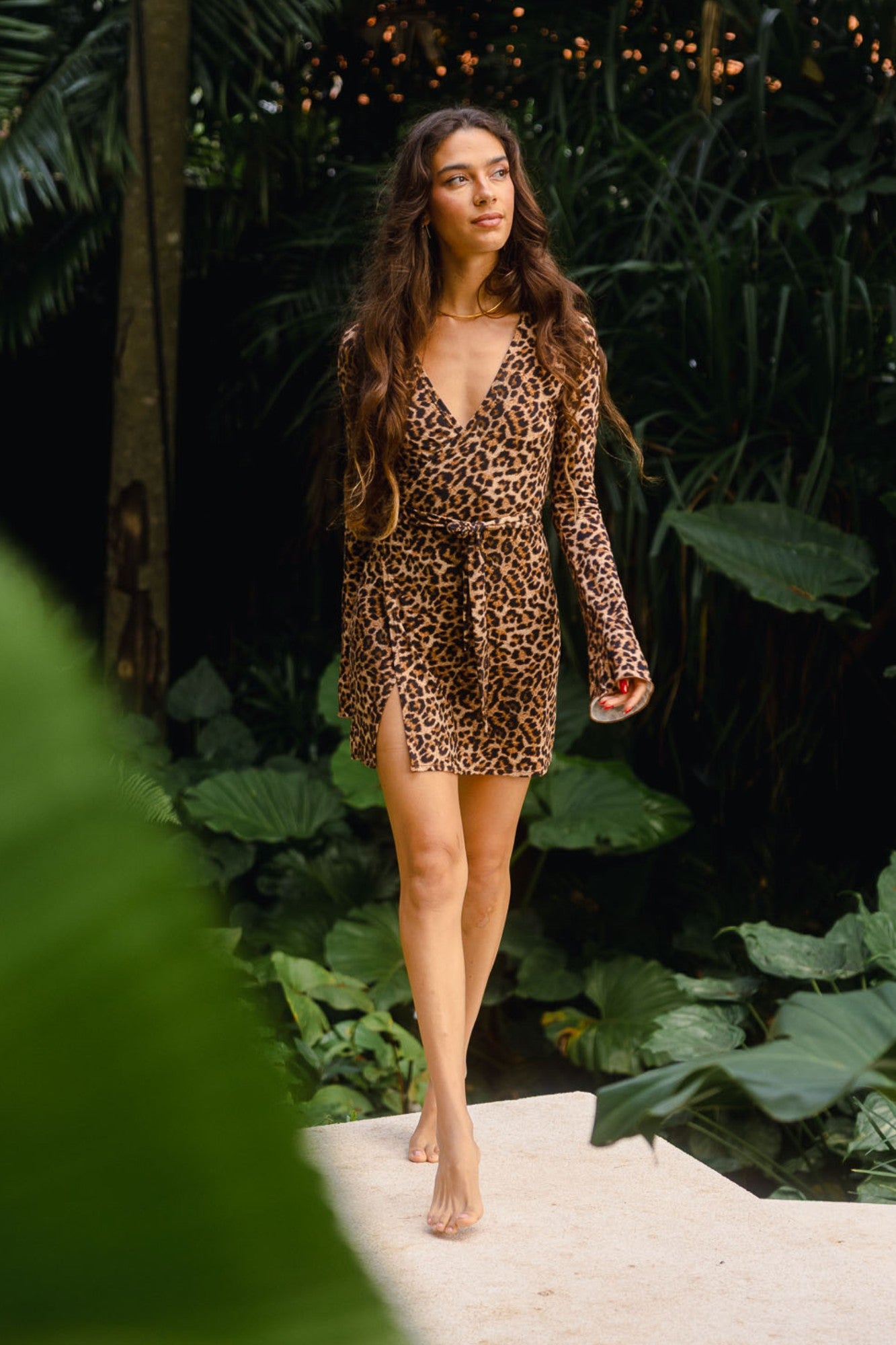 Tara Wrap Dress - Organic Leopard