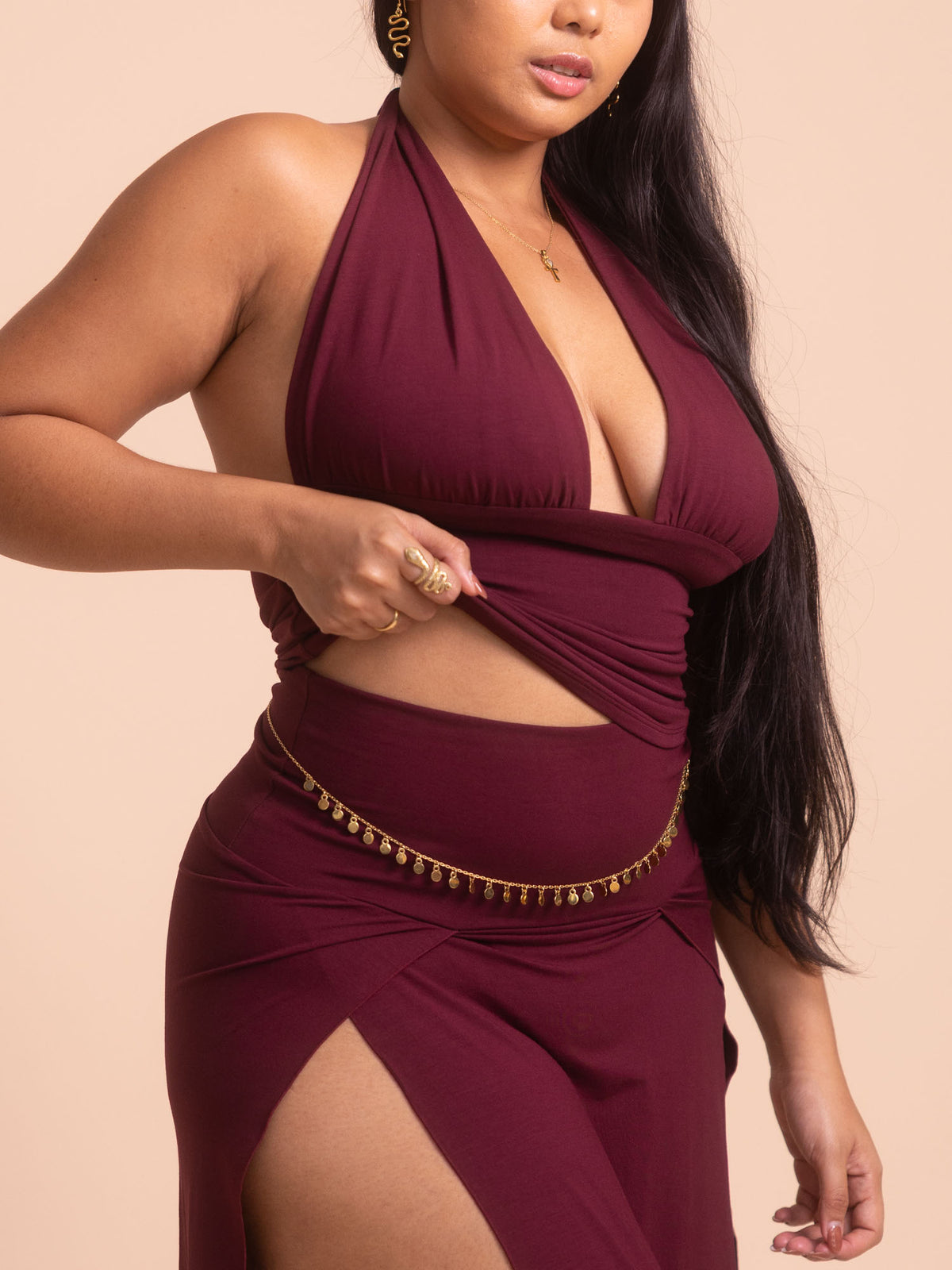 Long Celeste Top - Cherry Stone