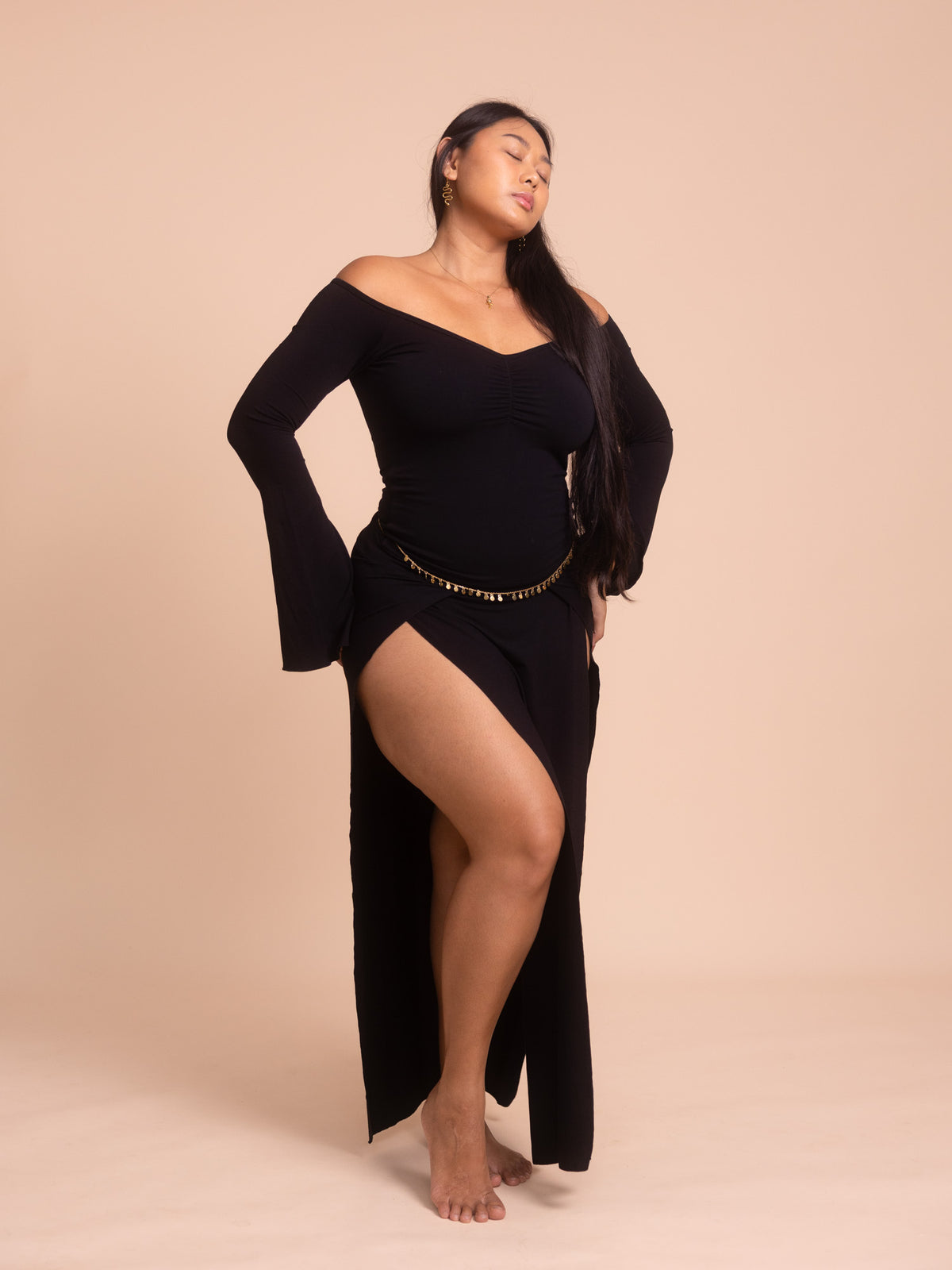 Long Persephone Top - Black Onyx