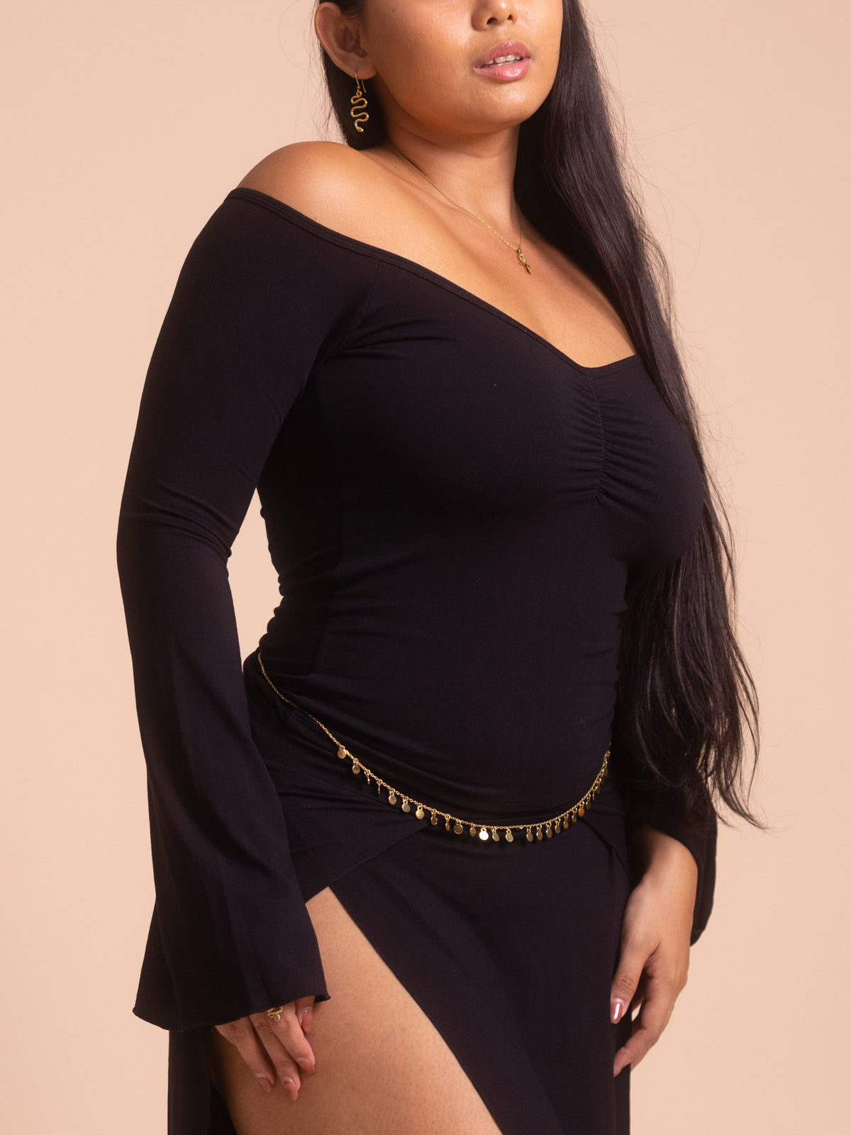 Long Persephone Top - Black Onyx