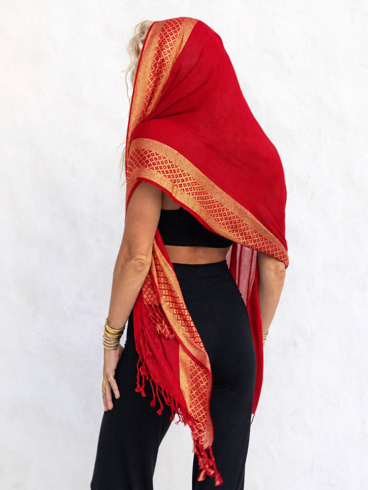 The Priestess Scarf - Red/Gold