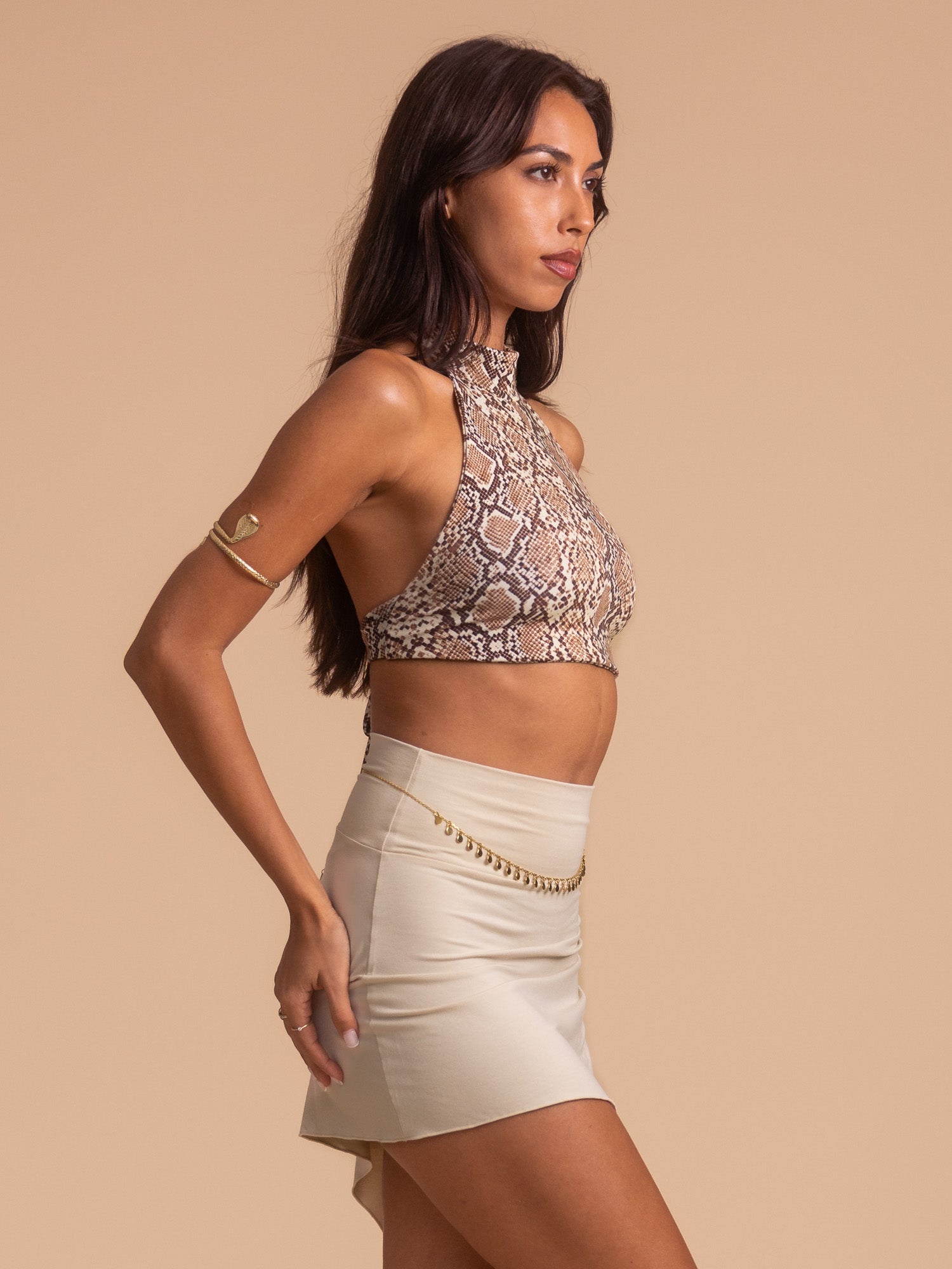 Alexa Top - Organic Snake Print