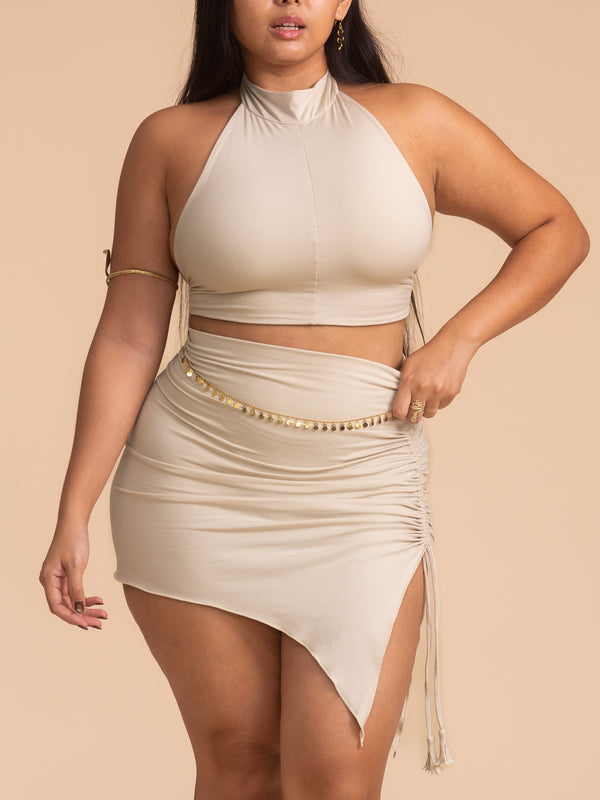 Sienna Mini Skirt - Sandy Pearl