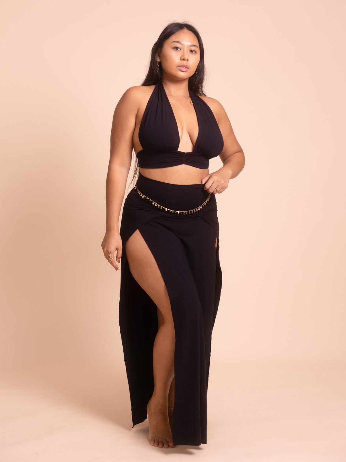 Cleopatra Slit Skirt - Black Onyx
