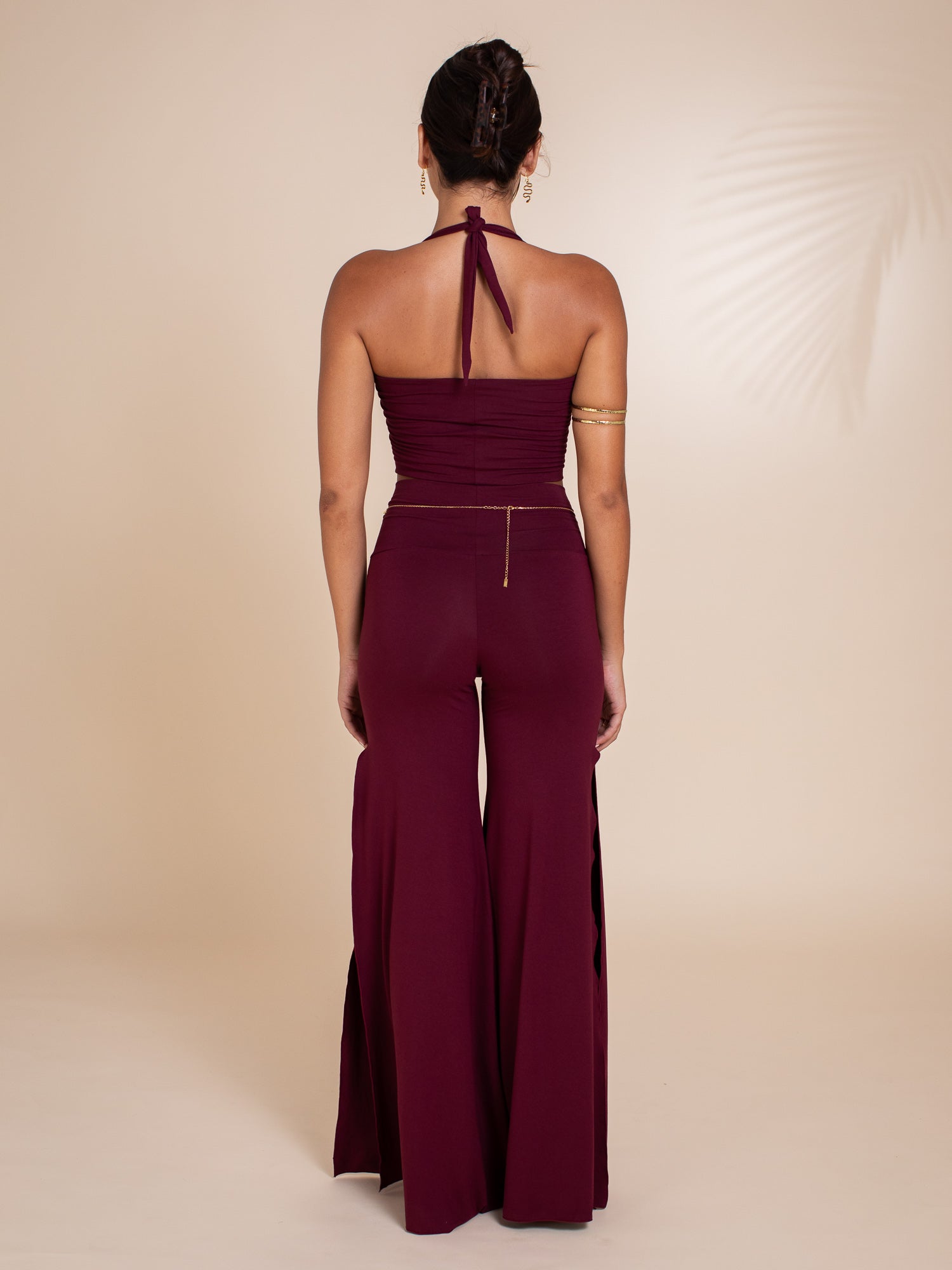 Juno Slit Pant - Cherry Stone