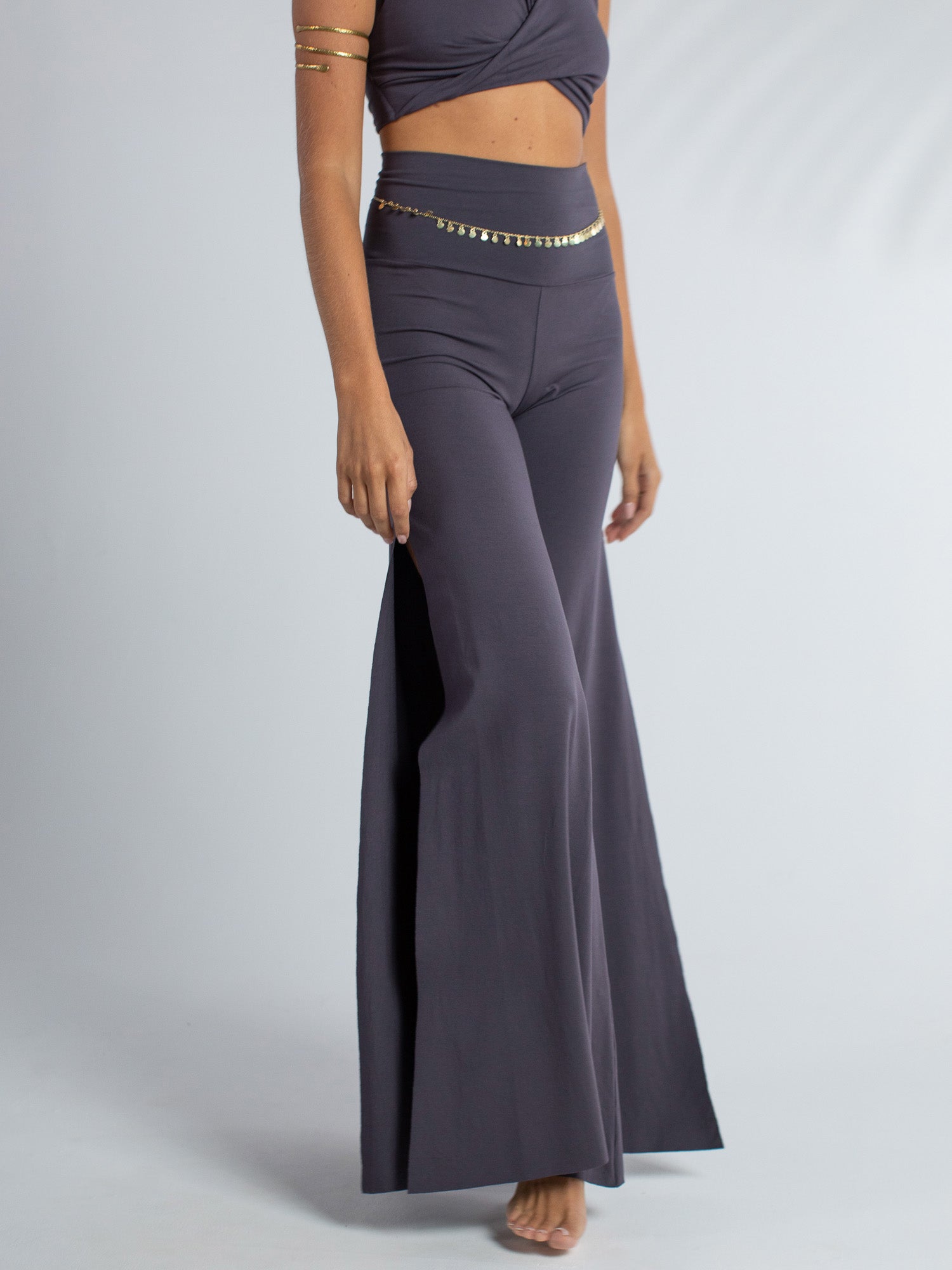 Juno Slit Pant - Hematite