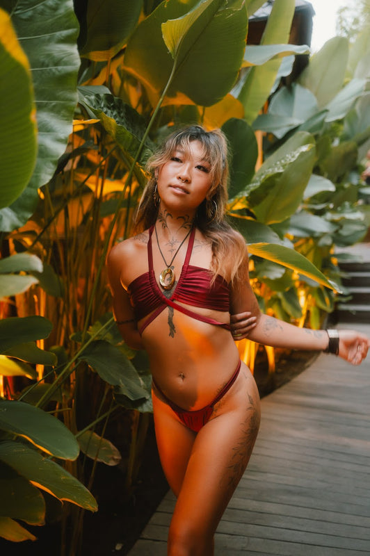 Solara Brazilian Bikini Bottom - Cherry