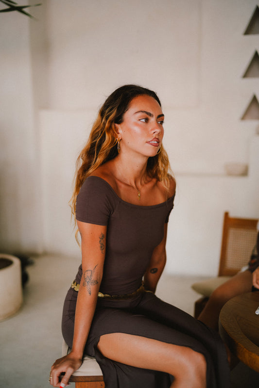 Long Savaya Top - Cacao