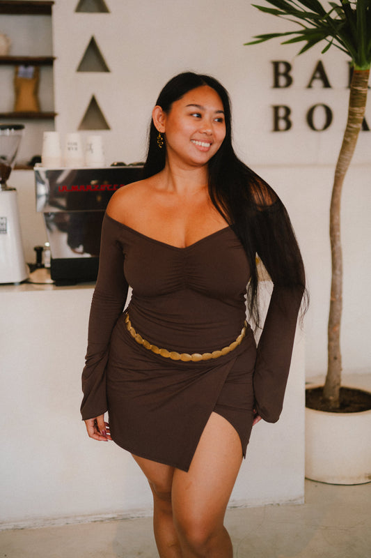 Long Persephone Top - Cacao