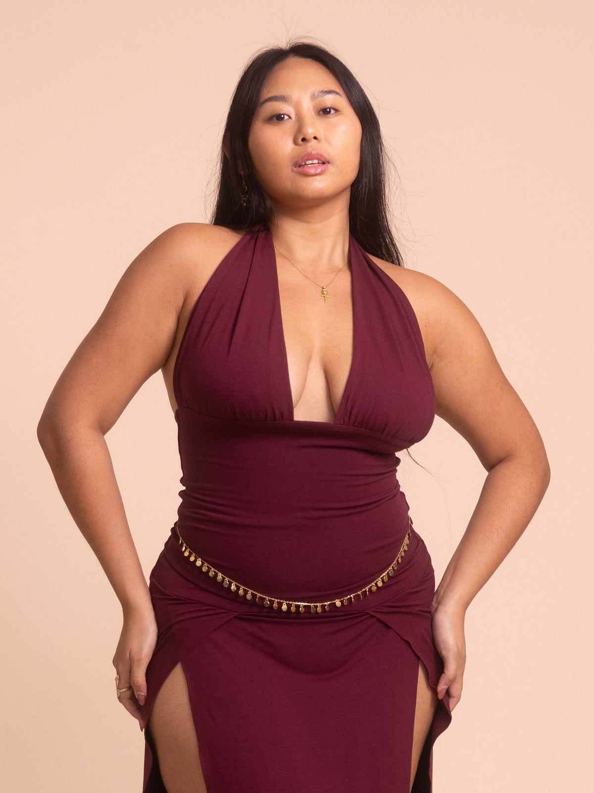 Long Celeste Top - Cherry Stone