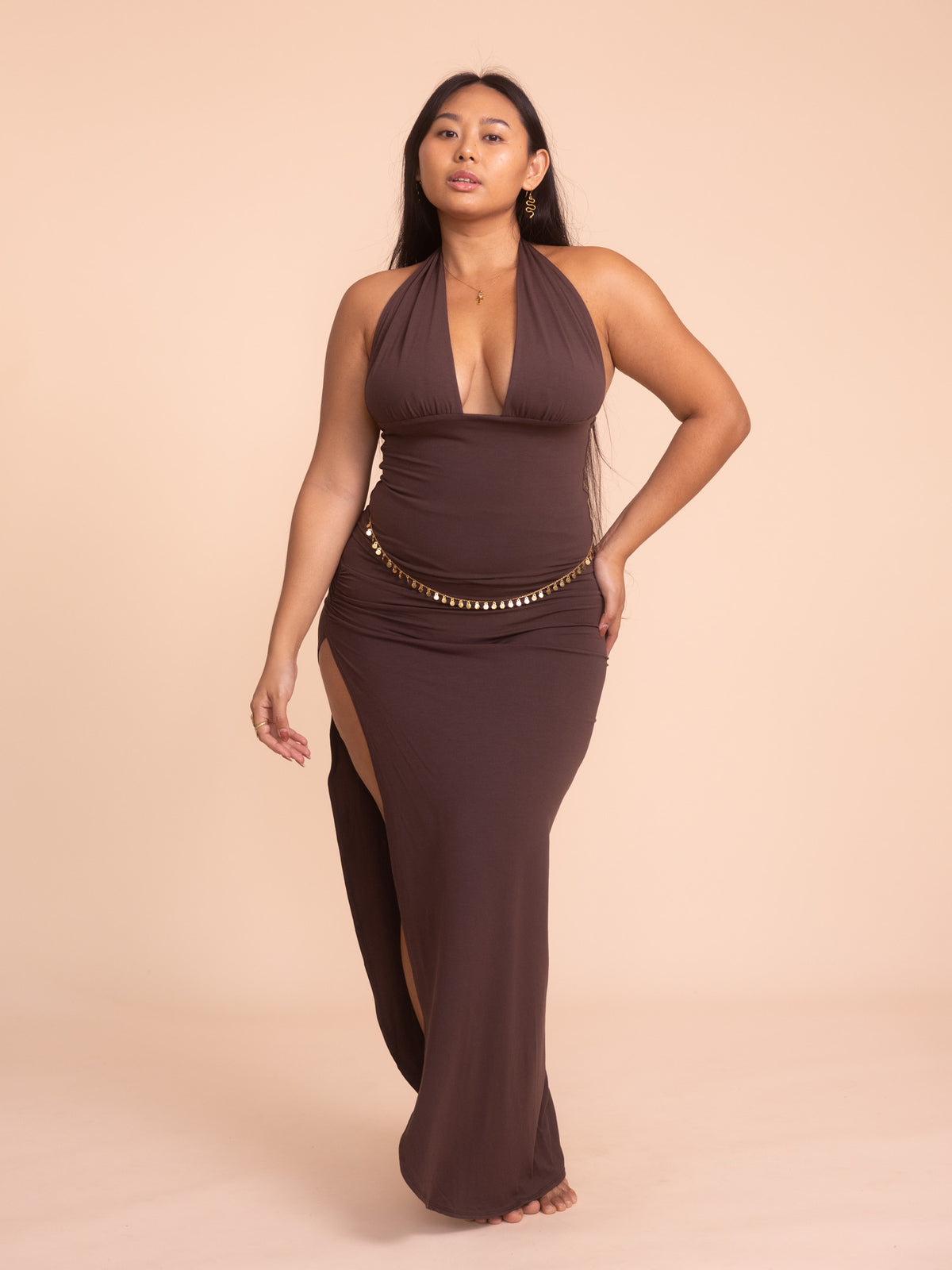 Long Celeste Top - Cacao