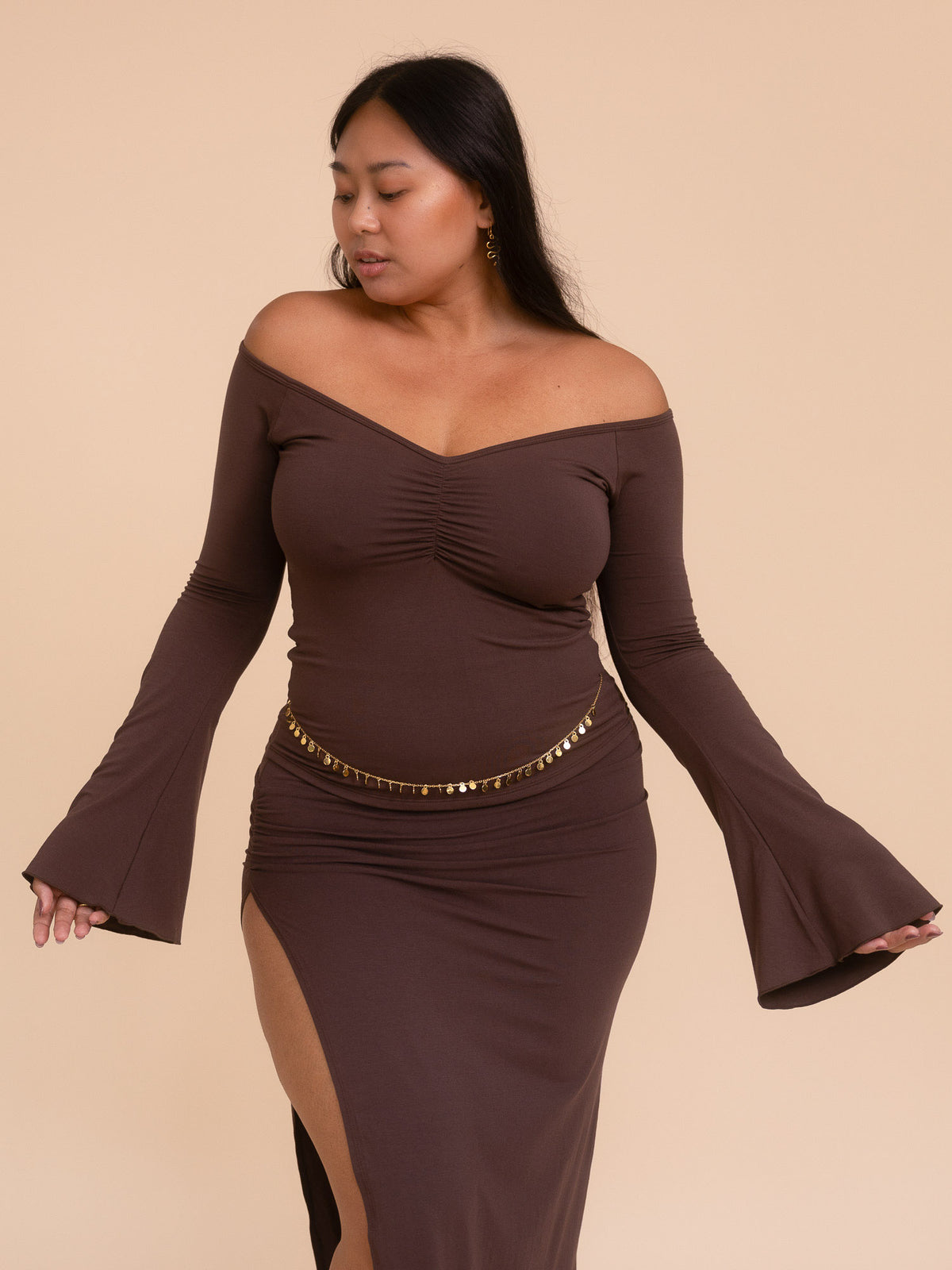 Long Persephone Top - Cacao