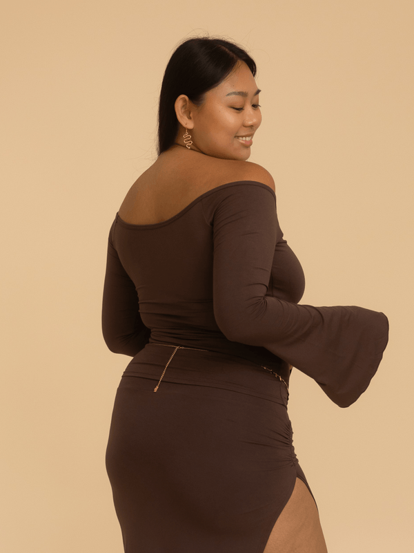Long Persephone Top - Cacao