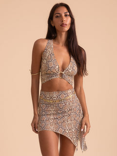 Sienna Mini Skirt - Organic Snake Print
