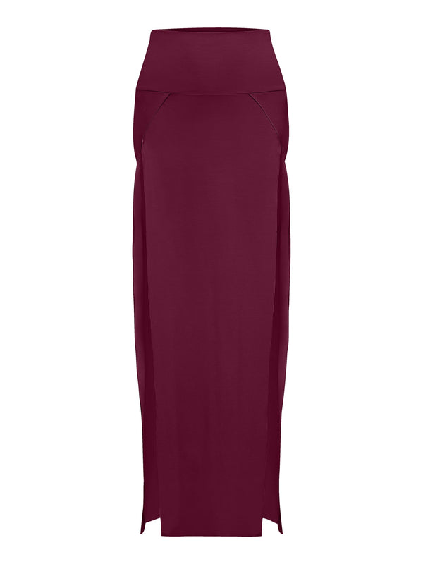 Cleopatra Slit Skirt - Cherry Stone