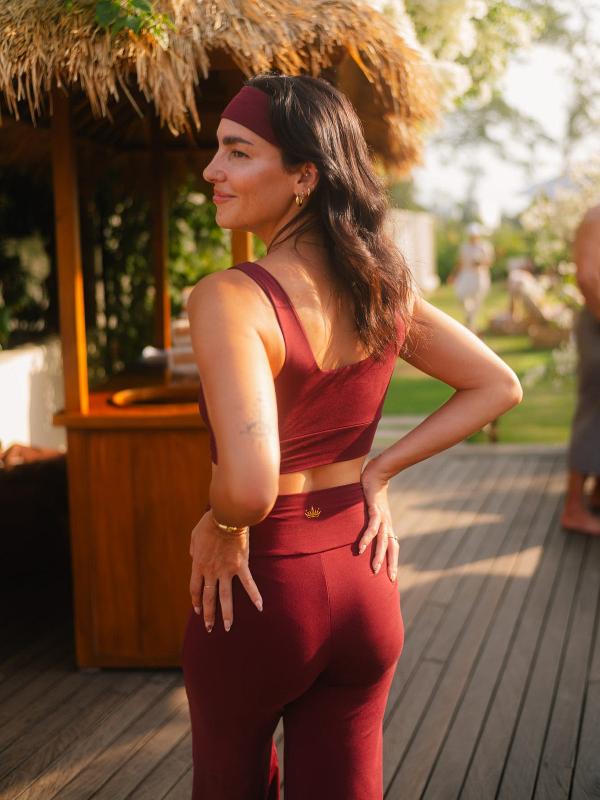 Artemis Reversible Crop Top - Cherry Stone
